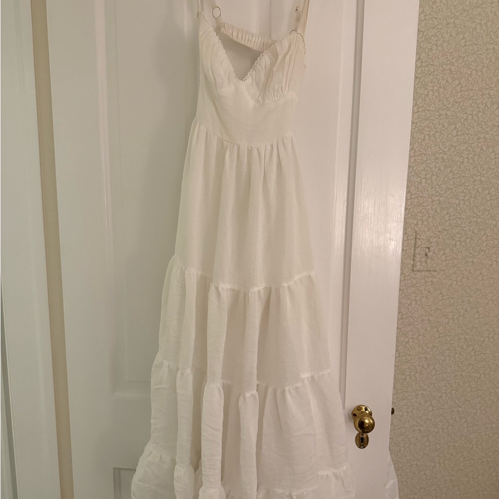 Princess Polly White Midi Dress Size 2